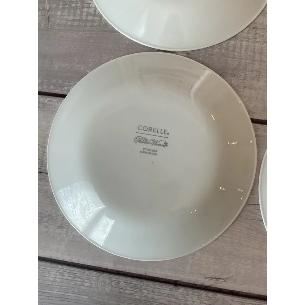 4 Pioneer Woman Corelle Evie‎ Blue Appetizer Bread Plates 6.75